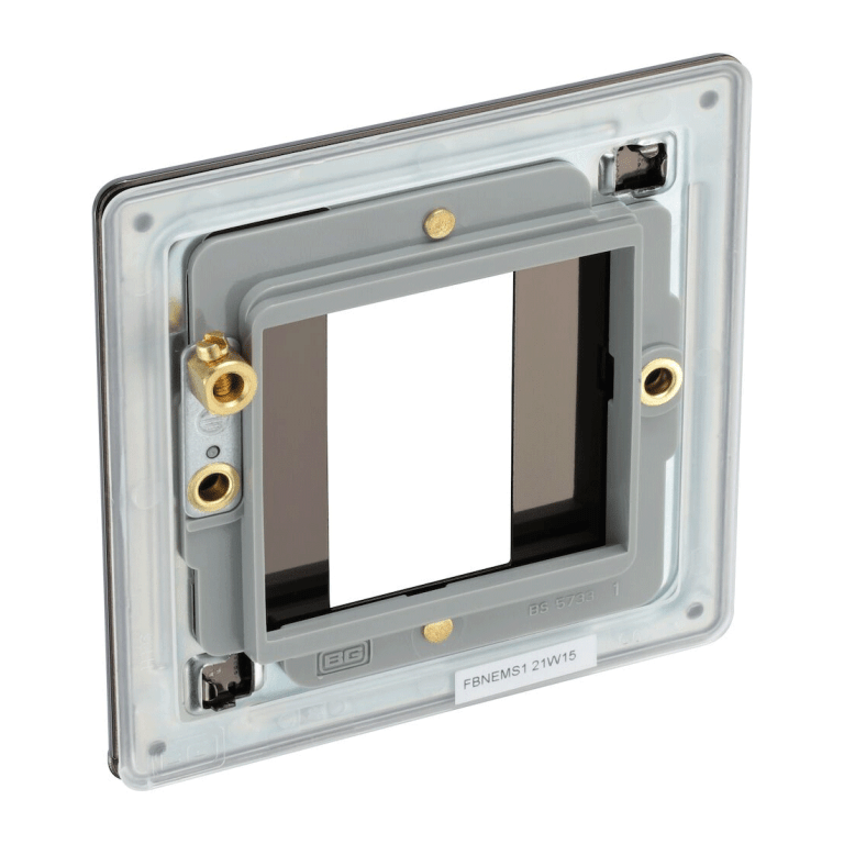 BG Flat Plate Black Nickel 1 Mod Sq Front Plate - FBNEMS1, Image 3 of 3