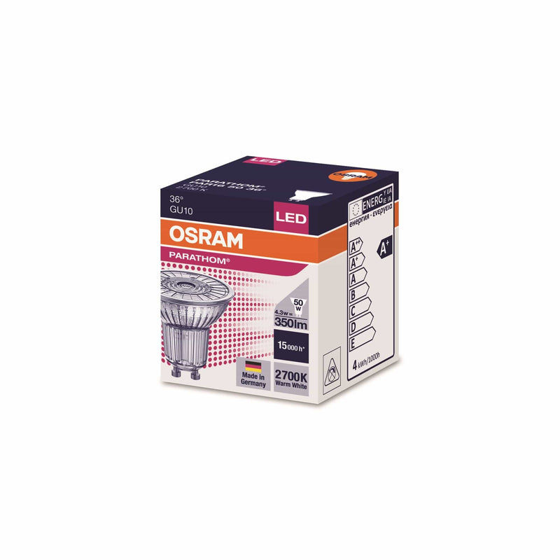Osram 4.3W Parathom Clear LED Spotlight GU10 Very Warm White - (958104-608153), Image 3 of 3