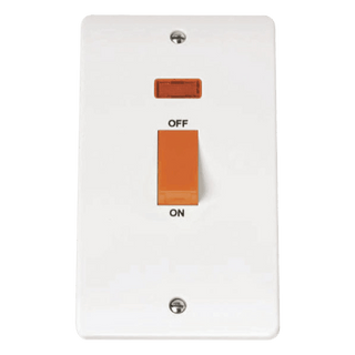 Click Scolmore Mode 2 Gang Rocker Switch With Neon Polar White - CMA203