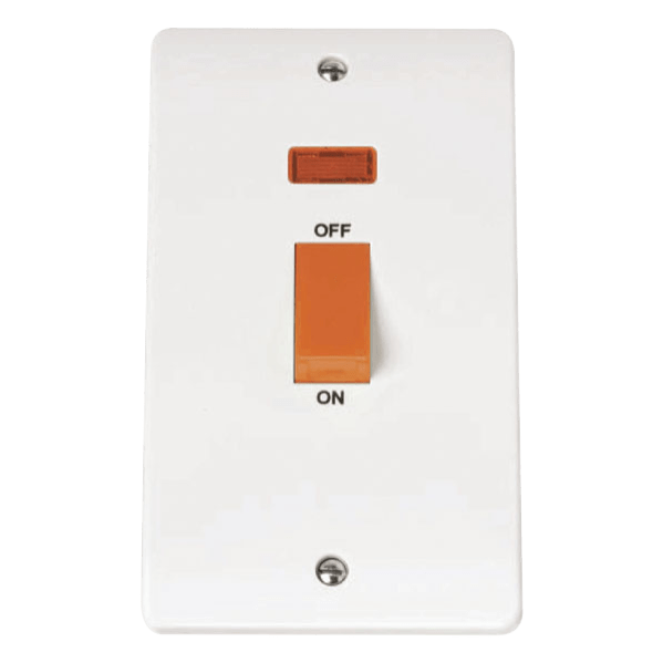 Click Scolmore Mode 2 Gang Rocker Switch With Neon Polar White - CMA203, Image 1 of 1