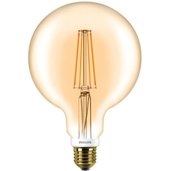 Philips CLA 7W LED ES E27 120mm Gold Globe Amber Warm White Dimmable - 57577200, Image 1 of 1