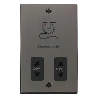 Click Scolmore Deco Dual Voltage 115-230V Shaver Socket - VPBN100BK