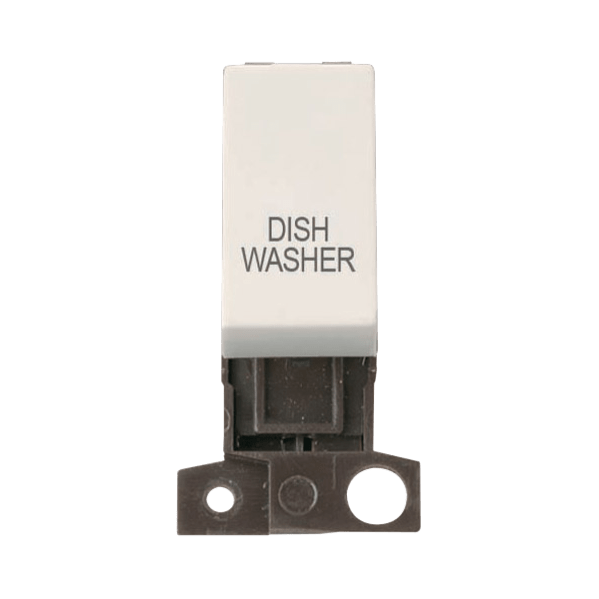 Click Scolmore MiniGrid 13A Double-Pole Ingot Dishwasher Switch Polar White - MD018PW-DW, Image 1 of 1