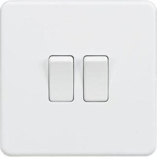 MLA Knightsbridge 10AX 2 Gang 2-Way Switch Matt White - SF3000MW