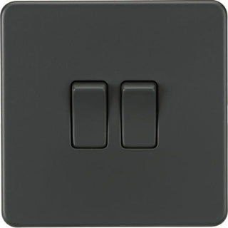 Knightsbridge Screwless 10AX 2G 2-Way Switch - Anthracite - SF3000AT
