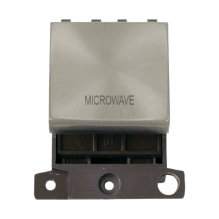 Click Scolmore MiniGrid 20A Double-Pole Ingot Microwave Switch Satin Chrome - MD022SC-MW