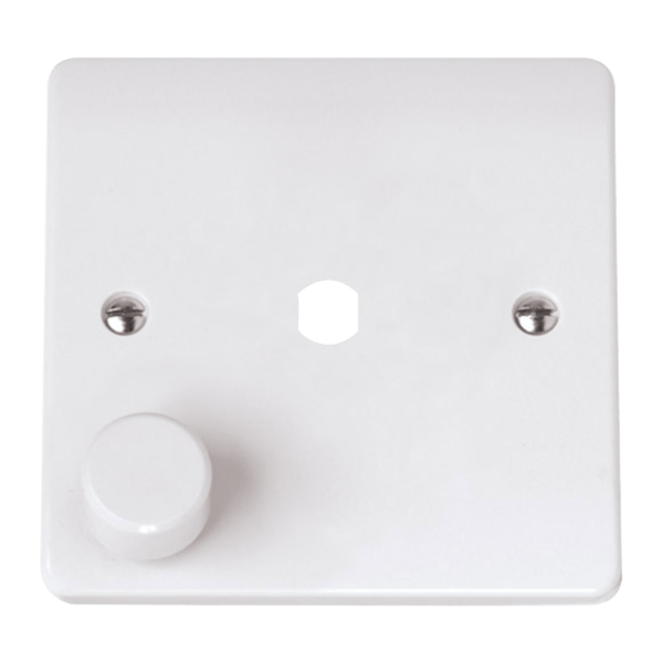 Click Scolmore MiniGrid Mode 1 Gang Single Dimmer Plate & Knob White - CMA145PL, Image 1 of 1
