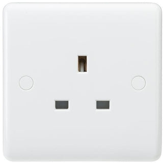 Knightsbridge Curved Edge 13A 1G Unswitched Socket - White - CU7000U