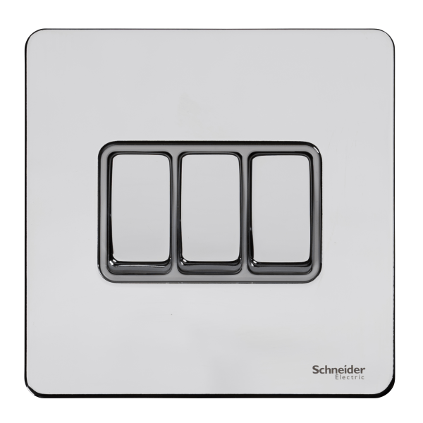 Schneider USFP 16AX 3G 2W Switched White Insert Polished Chrome - GU1432WPC, Image 1 of 1