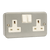 Click Scolmore Essentials Metal Clad 2 Gang Double Pole 13A Switched Socket - CL036
