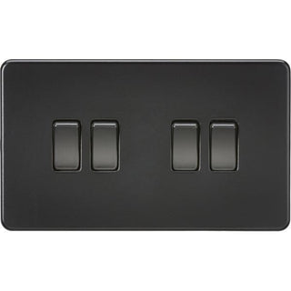 Knightsbridge Screwless 10AX 4G 2-Way Switch - Matt Black - SF4100MBB