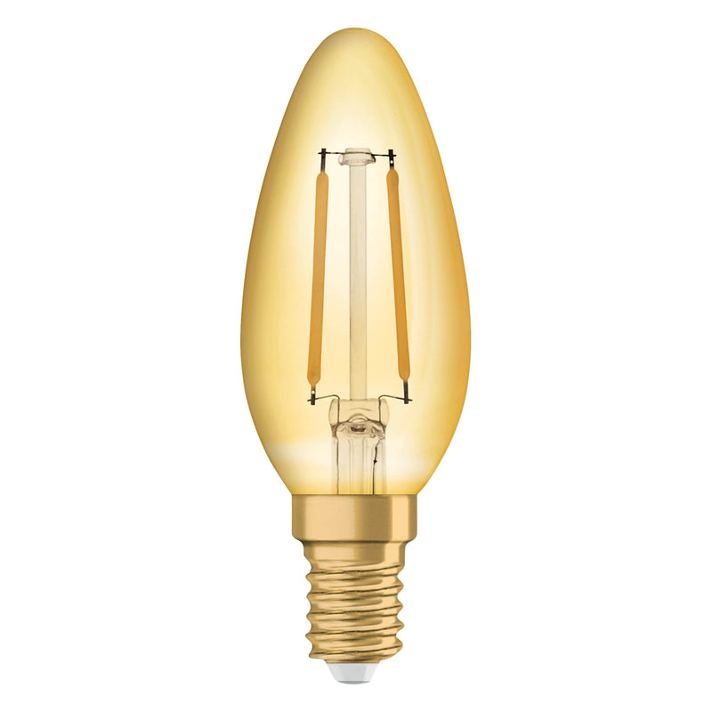 Osram 1.4W Vintage Gold LED Candle Bulb E14/SES Very Warm White - 293205, Image 1 of 4