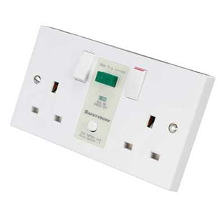 Greenbrook RCD SafetySure Twin Switch Socket Whiteite - M22SW