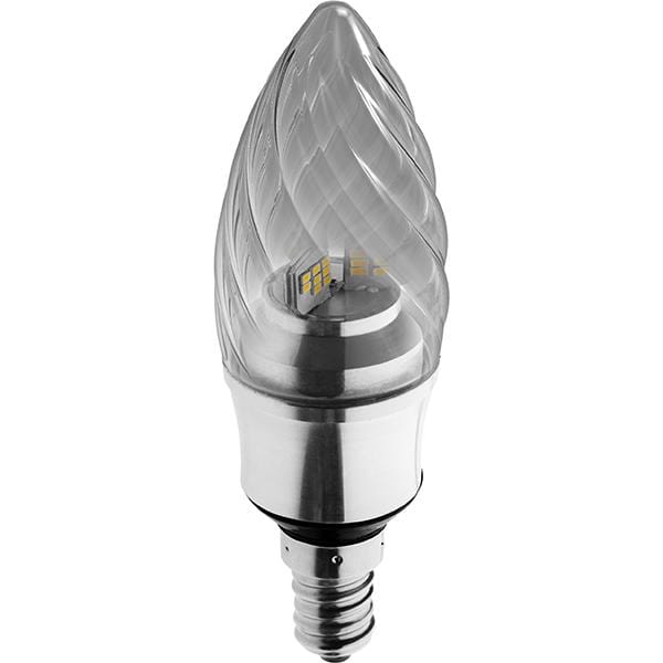 Kosnic 5.5W KTC LED E14/SES Twisted Candle Silver Warm White - KDIM5.5TWT/E14-SLV-N30, Image 1 of 1
