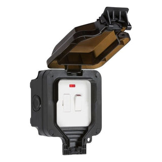 Knightsbridge IP66 13A switched fused spur unit with neon - OP63N