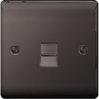 BG Nexus Metal Black Nickel Single Slave Telephone Socket - NBNBTS1