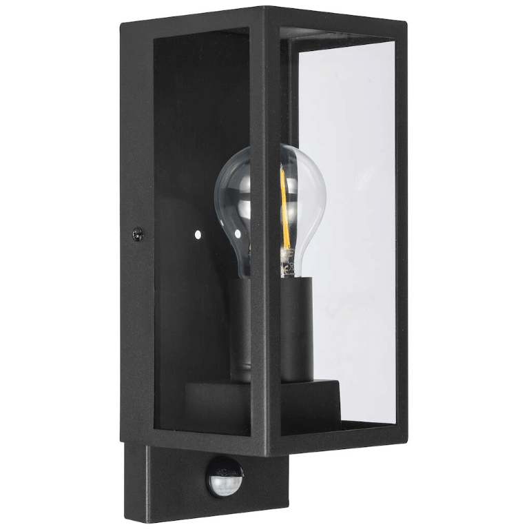 Luceco Azurar E27/GLS Wall Lantern with PIR - Black - LEXDGLWSBP, Image 1 of 1