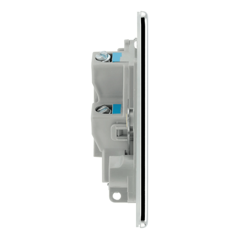 BG Screwless Flatplate Polished Chrome Unswitched 13A Fused Connection Unit - FPC54, Image 2 of 3