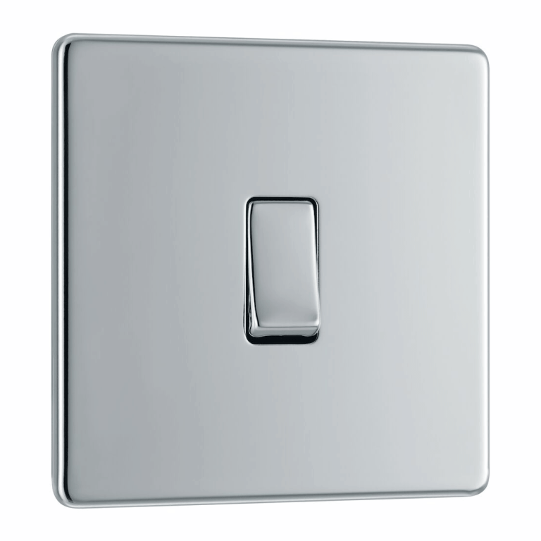 BG Screwless Flatplate Polished Chrome Intermediate Switch, 10Ax - FPC13, Image 1 of 3