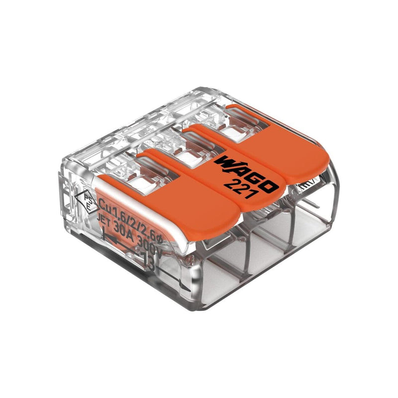 Wago 6mm² Compact Connector 3-Conductors with Operating Levers - 221-613, Image 1 of 1