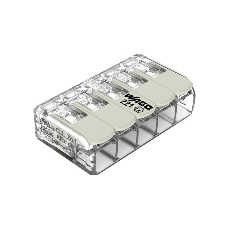 Wago 6mm² EX Compact Connector 5-Conductors with Operating Levers - 221-685, Image 1 of 1