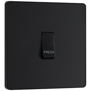 BG Evolve Matt Black Single Press Switch 10A - PCDMB14B