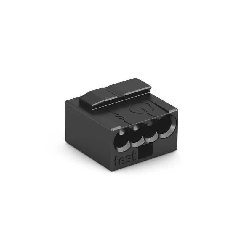 Wago Micro Push Wire Connector 4-Conductor Terminal Block Dark Grey - 243-204, Image 1 of 1