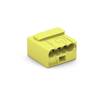 Wago Micro Push Wire Connector 4-Conductor Terminal Block Yellow - 243-504