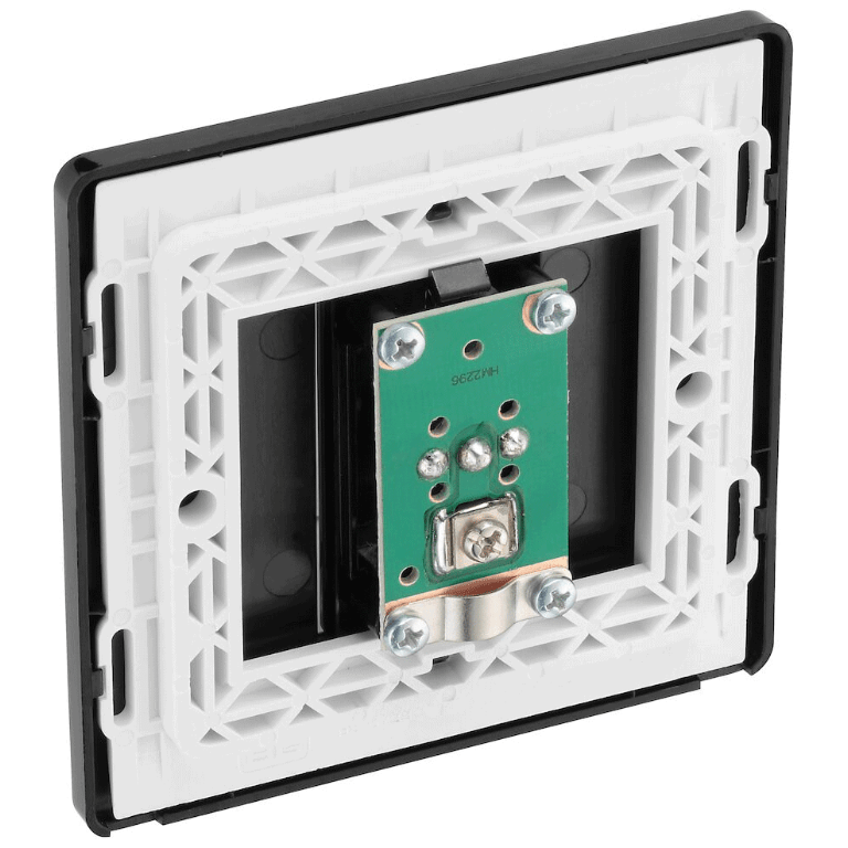 BG Evolve Matt Black Single Socket for TV/FM Co-Axial Aerial Connection - PCDMB60B, Image 3 of 3
