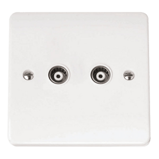 Click Scolmore Mode 45A Double Isolated Co-Axial Socket White - CMA159