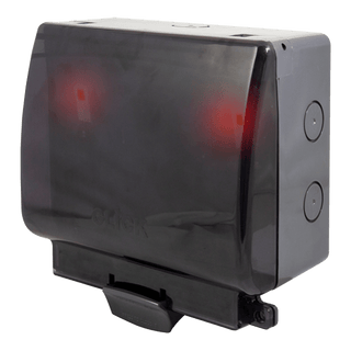 Click Scolmore Aquip Weatherproof IP66 13A 2 Gang Switched Socket Neon - OA840T