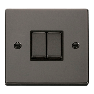 Click Scolmore Deco 10A 2 Gang 2 Way Rocker Switch - VPBN412BK