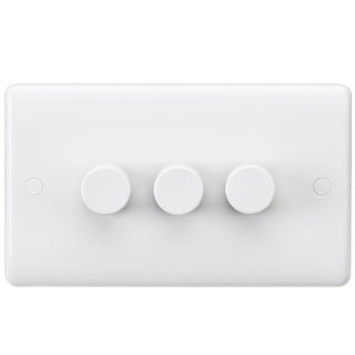 Knightsbridge Curved Edge 3G 40-400W Dimmer - White - CU2163