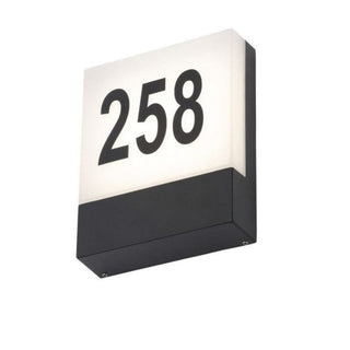 Forum Iota 6W LED Door Number with Photocell IP54 - Black - ZN-34044-BLK