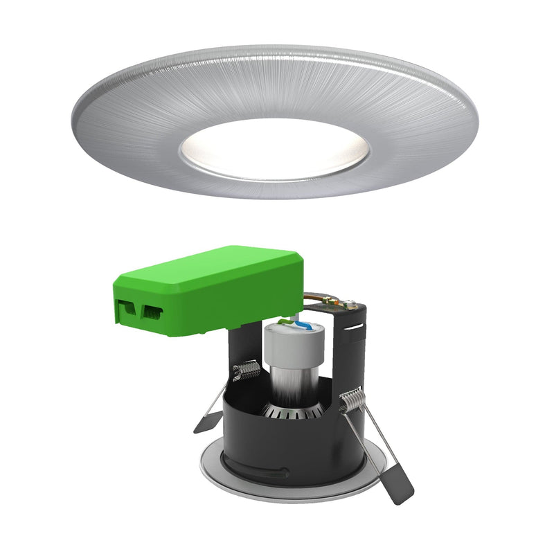 4Lite WiZ Connected SMART LED IP20 GU10 Fire Rated Downlight Satin Chrome WiFi & Bluetooth - 4L1-2215, Image 1 of 10