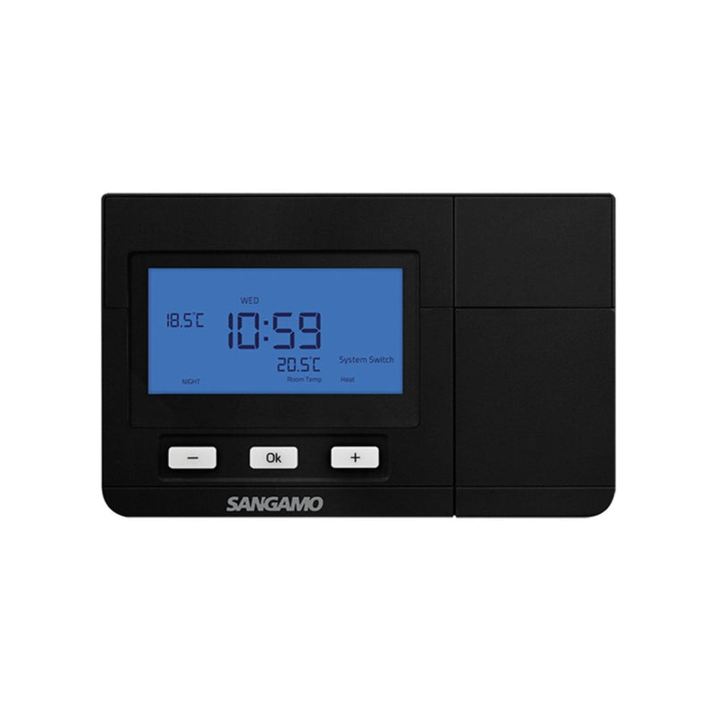 ESP Sangamo Choice Plus Room Thermostat Digital Black 7 Day Programmable With Frost Protection - CHPRSTATDPB, Image 1 of 1