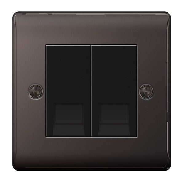 BG Nexus Metal Black Nickel Master Telephone Socket - NBNBTM2