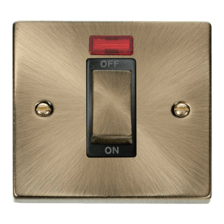 Click Scolmore Deco Ingot 1 Gang 45A 2 Pole Neon Switch - VPAB501BK