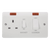 Click Scolmore Mode 45A 2 Gang Cooker Switch & Plug Socket With Neon Polar White - CMA505