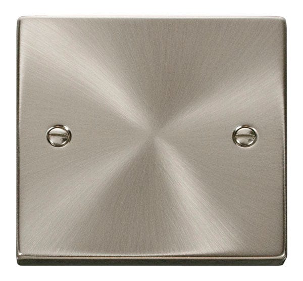 Click Scolmore Deco Satin Chrome 1 Gang Blank Plate  - VPSC060, Image 1 of 1