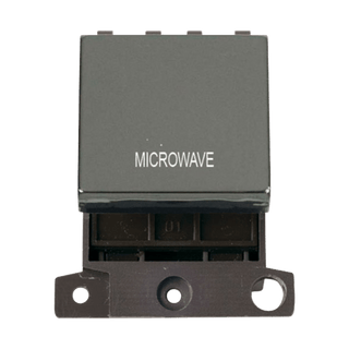 Click Scolmore MiniGrid 20A Double-Pole Ingot Microwave Switch Black Nickel - MD022BN-MW