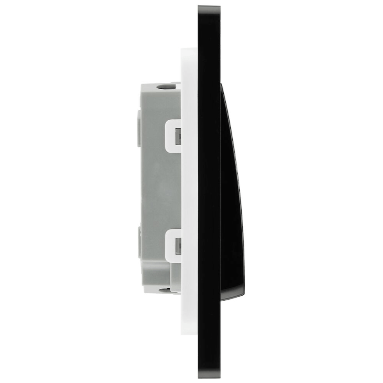 BG Evolve Matt Black Double Light Switch 20A 16AX 2 Way Wide Rocker - PCDMB42WB, Image 2 of 3
