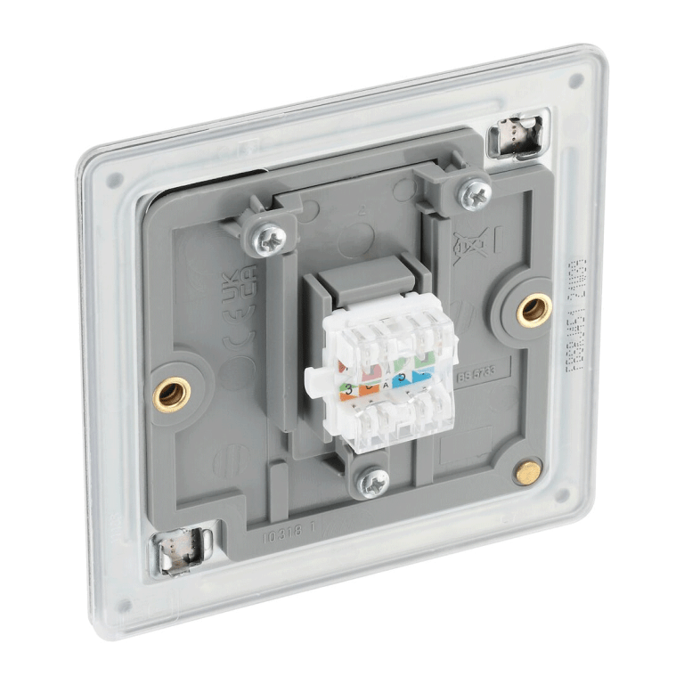 BG Flat Plate Black Nickel Rj45 Data Skt 1G - FBSRJ451, Image 3 of 3