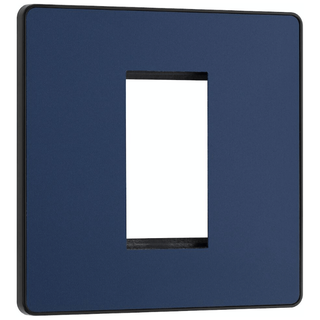 BG Evolve Matt Blue Grid 1 Gang Euro Module Front Plate - PCDDBEMS1B