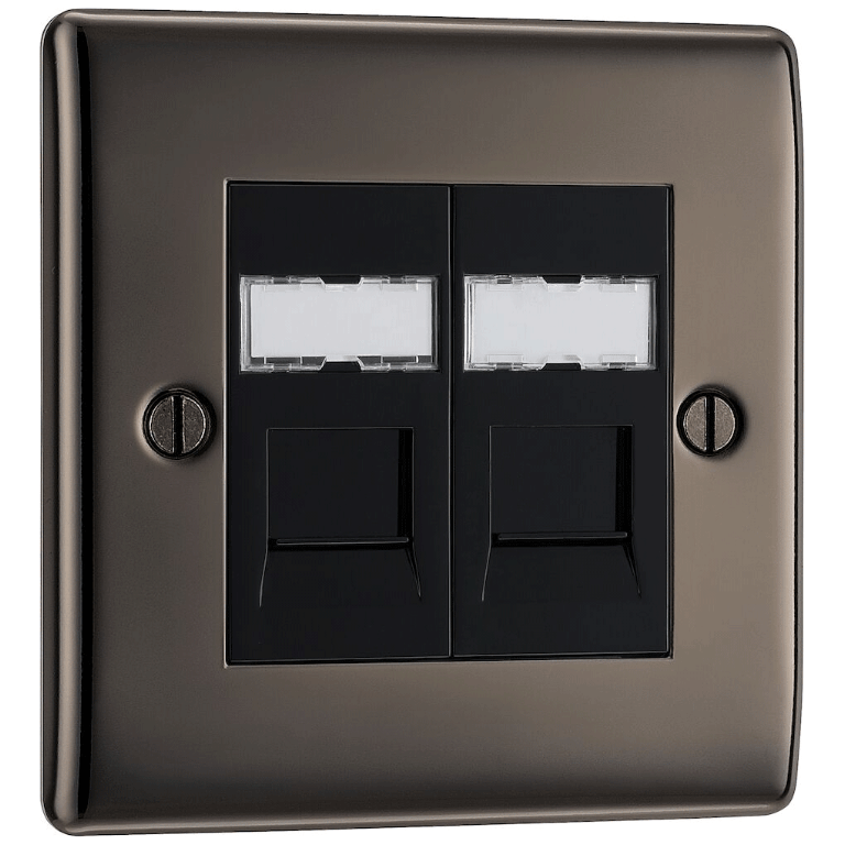 BG Nexus Metal Black Nickel Rj45 Data, 2G - NBNRJ452 – ledbulbs.co.uk