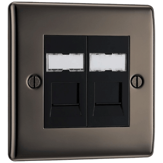 BG Nexus Metal Black Nickel Rj45 Data, 2G - NBNRJ452