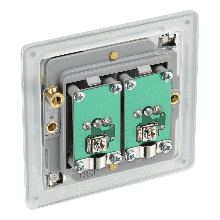 BG Flat Plate Brushed Steel Gr 2G Iso Co Ax Skt - FBS63, Image 3 of 3