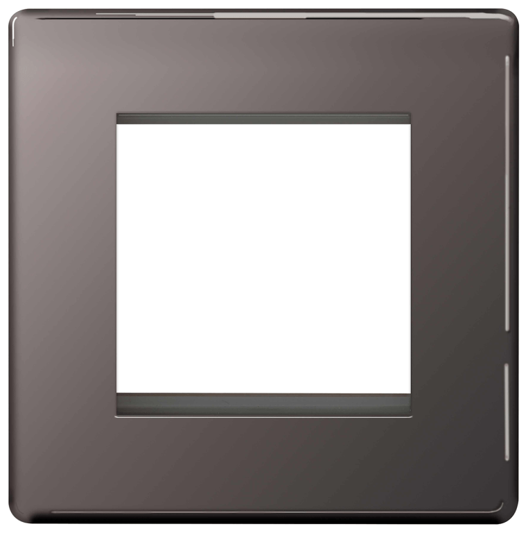 BG Flat Plate Black Nickel 2 Mod Sq Front Plate - FBNEMS2, Image 2 of 4
