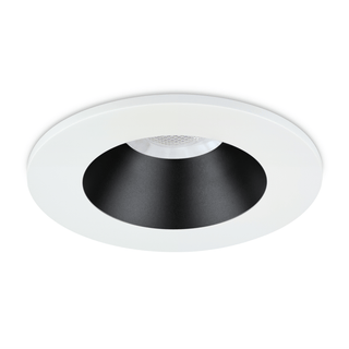 JCC V50 Pro Anti-Glare Fire-Rated LED Downlight 7.5W IP65 3000/4000K 600/650lm White Bezel/Black Cone - JC1019/WHBLK