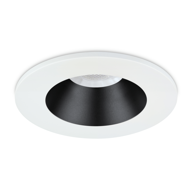 JCC V50 Pro Anti-Glare Fire-Rated LED Downlight 7.5W IP65 3000/4000K 600/650lm White Bezel/Black Cone - JC1019/WHBLK, Image 1 of 1